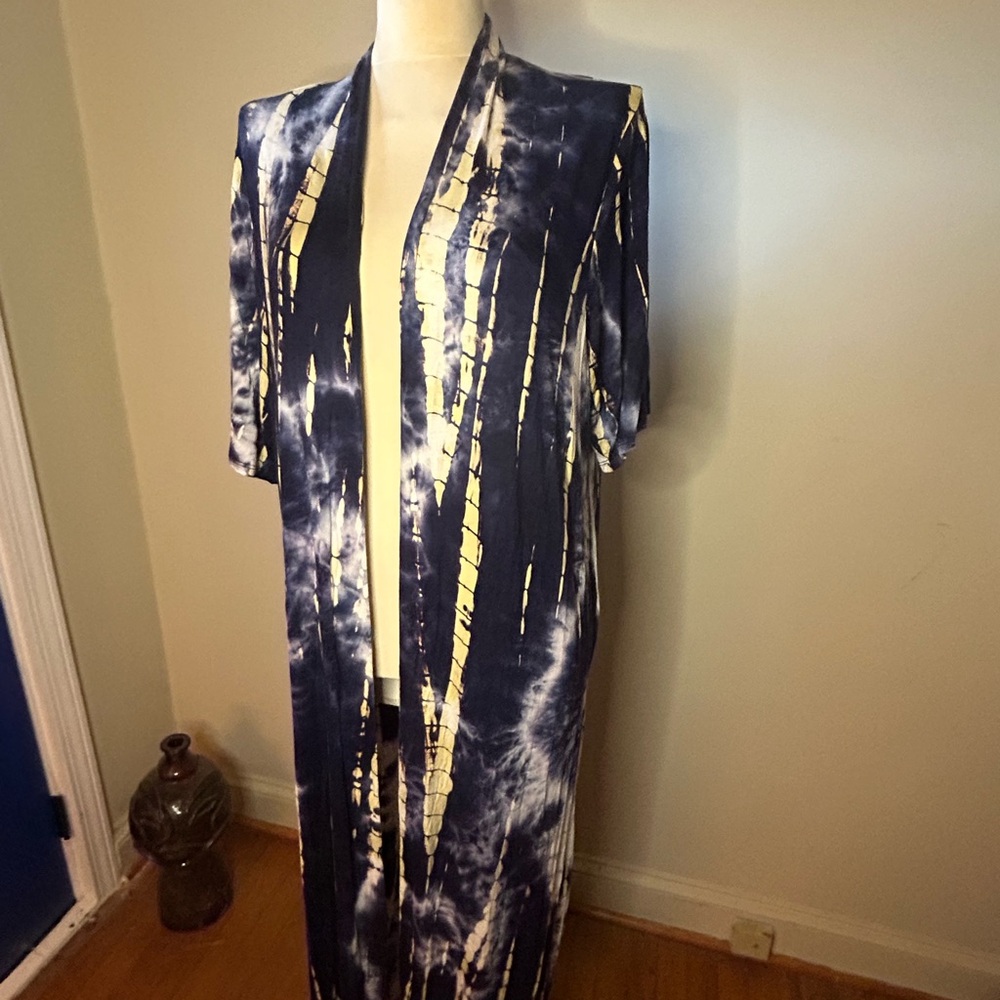 Tye dye long duster/cardigan.